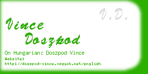 vince doszpod business card